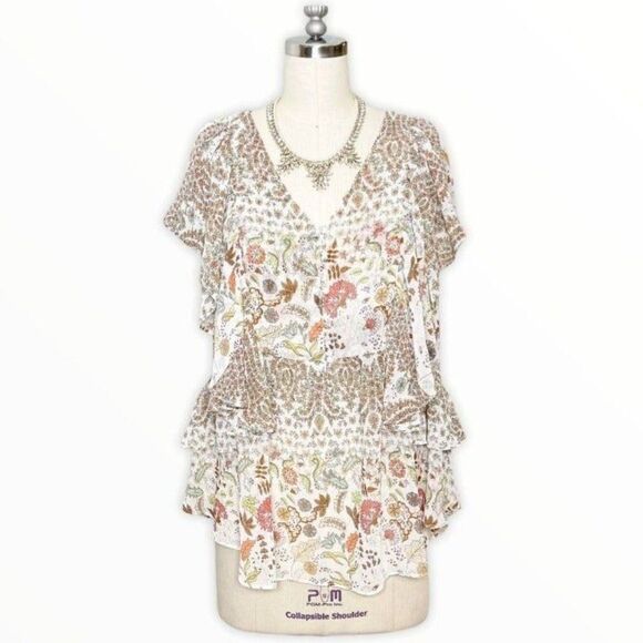 Matilda Jane Rustic Floral Fly By Boho Chiffon Blouse XS - Picture 1 of 9